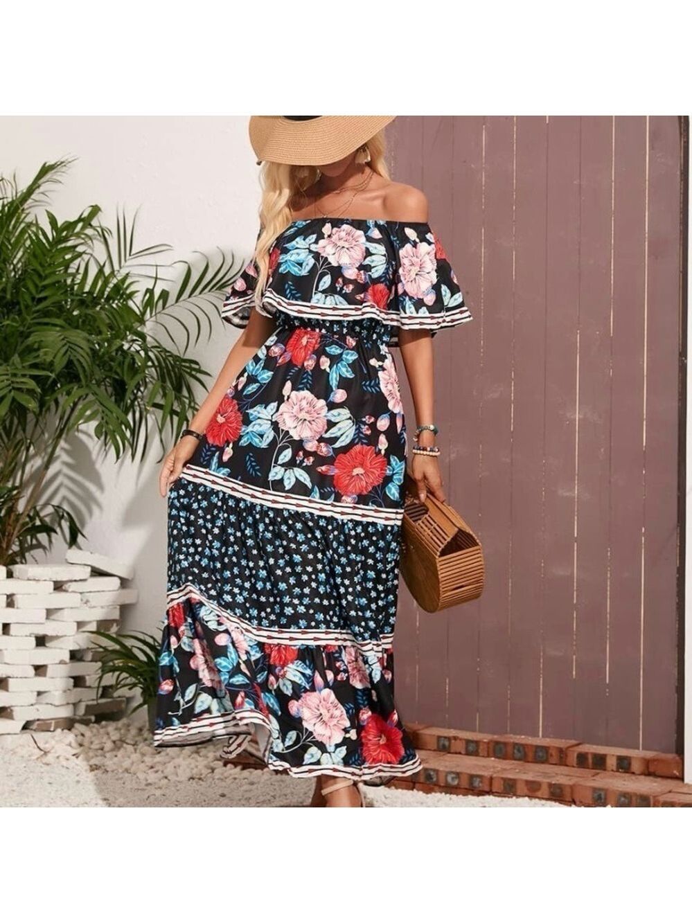 Vici Maxi Bohemian Dress, Size M, Multicolored, Ruffled & Floaty.